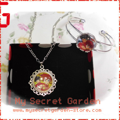 Ranma 1/2 One Half らんま½ anime Cabochon Necklace and Bracelet Set